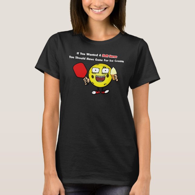 Pickleball Vanilla Soft  Gult Boll Funny T Shirt (Framsida)