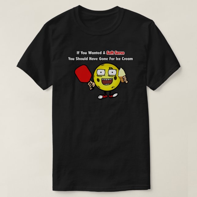 Pickleball Vanilla Soft  Gult Boll Funny T Shirt (Design framsida)