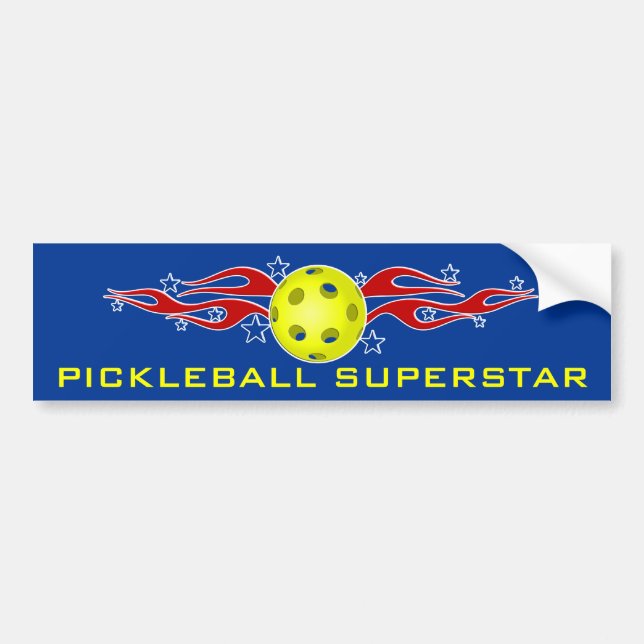 Pickleball världsstjärnabildekal bildekal (Framsidan)