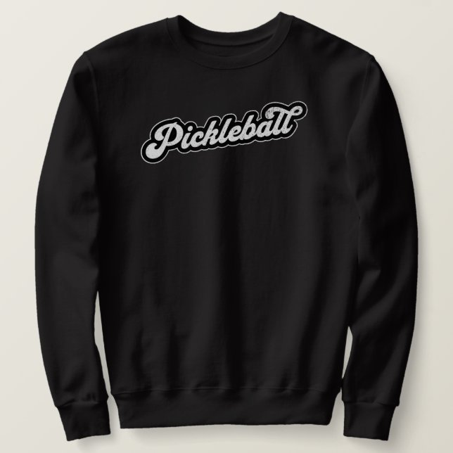 Pickleball Vintage Retro Lång Ärmad Tröja (Design framsida)