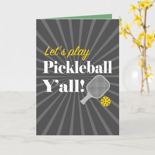 Pickleball Vykort Pickleball-fest (Gul blomma)