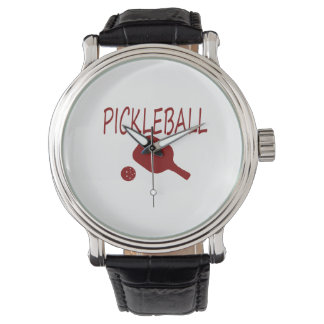 pickleball w paddle och boll red armbandsur
