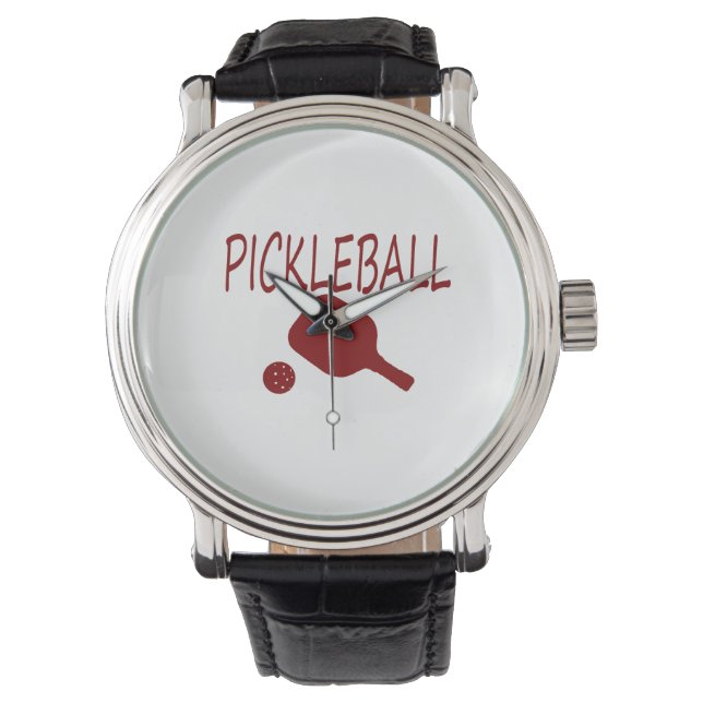pickleball w paddle och boll red armbandsur (Framsida)