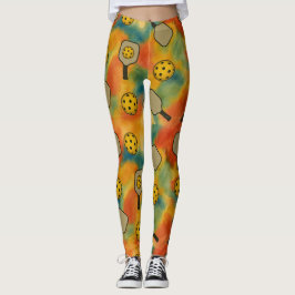Pickleball Watercolor Seamless Mönster Leggings