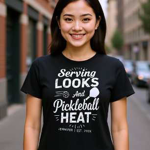Pickleball White Text Funny Gift-Personlig T Shirt