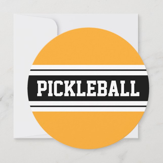 PICKLEBALL Wold Gult Black White Tävla Rand Inbjudningar (Framsida)