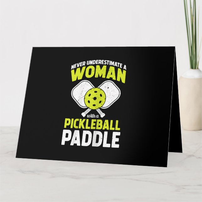 Pickleball Woman Funny Pickleball Player-gåva Kort (Framsida)