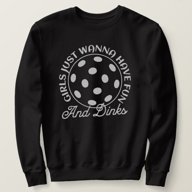 Pickleball Women Funny Quote Lång Ärmad Tröja (Design framsida)