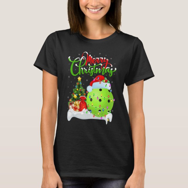 Pickleball   Xmas Decorations Santa Pickleball Chr T Shirt (Framsida)