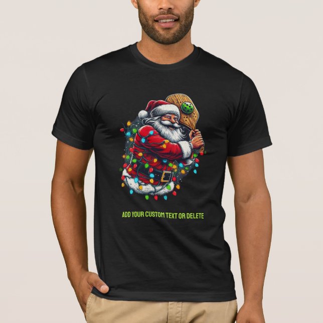 Pickleballer Santa Dekoration Pickleball Player T Shirt (Framsida)