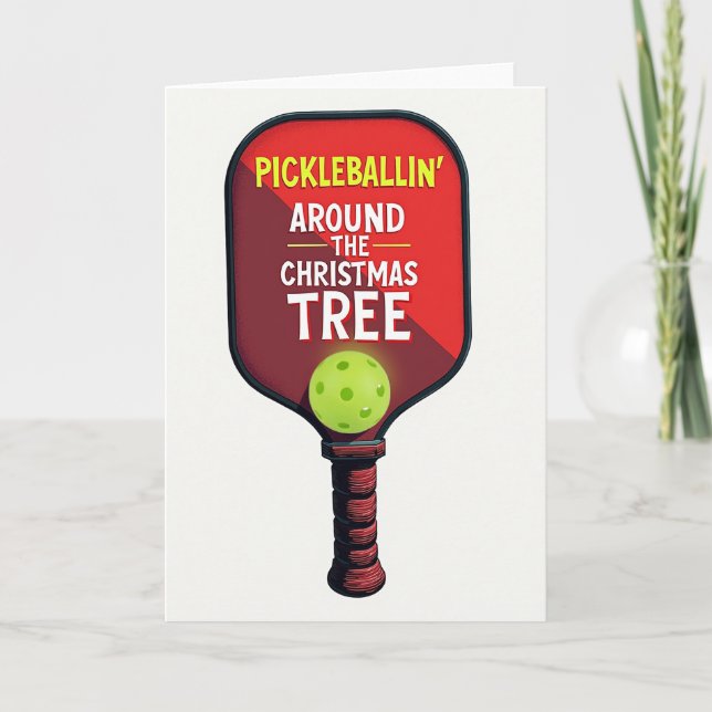 Pickleballin Around The Christmas Tree Kort (Framsida)