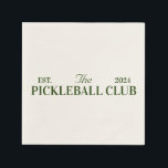 Pickleballklubbstemat fest pappersservett<br><div class="desc">Förhöj din Pickleball-klubbsteman party med dessa livfulla cocktailservetter som är designade för att fånga spelets energiska anda. Den lekfulla bakgrunden visar en subtil pickleballplanlayout, medan livliga illustrationer av paddlar och bollar genomsyrar designen med en sportig charm. I klassiska pickleballfärger grönt och gult, dessa servetter inte bara tjänar ett funktionellt syfte...</div>