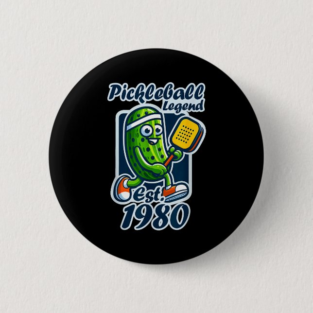 Pickleballlegend etablerad 1980 retro 46e knapp (Framsida)