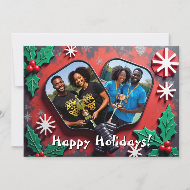 Pickleball🎅Merry Match Point! Julkort (Framsida)