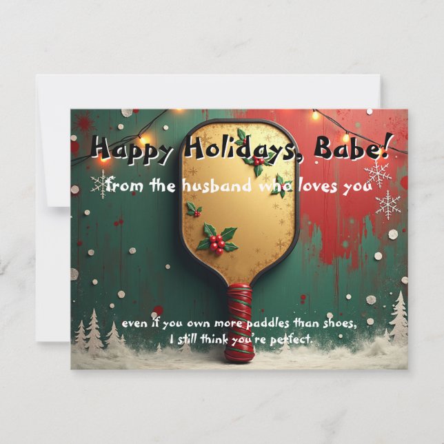 Pickleball🎅Paddles Before Presents Julkort (Framsida)