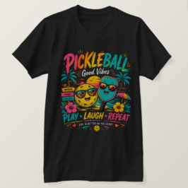 Pickleballparadis solnedgång – Neon sommarvibbar | T Shirt