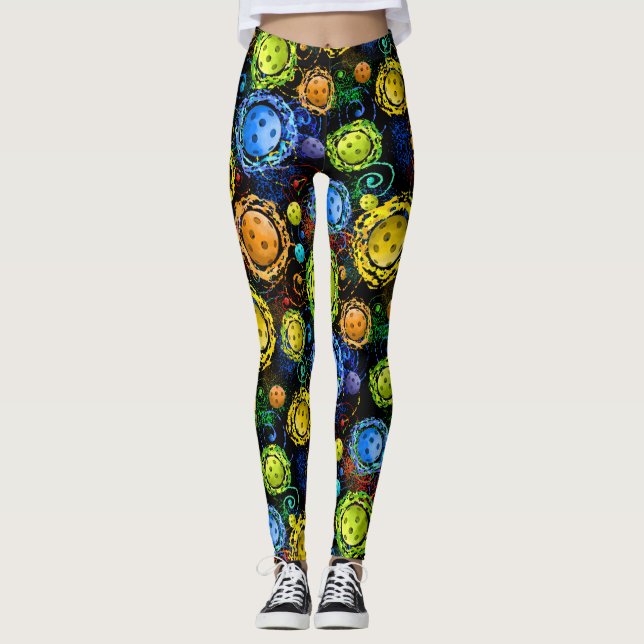 Pickleballs energidamasker leggings (Framsida)