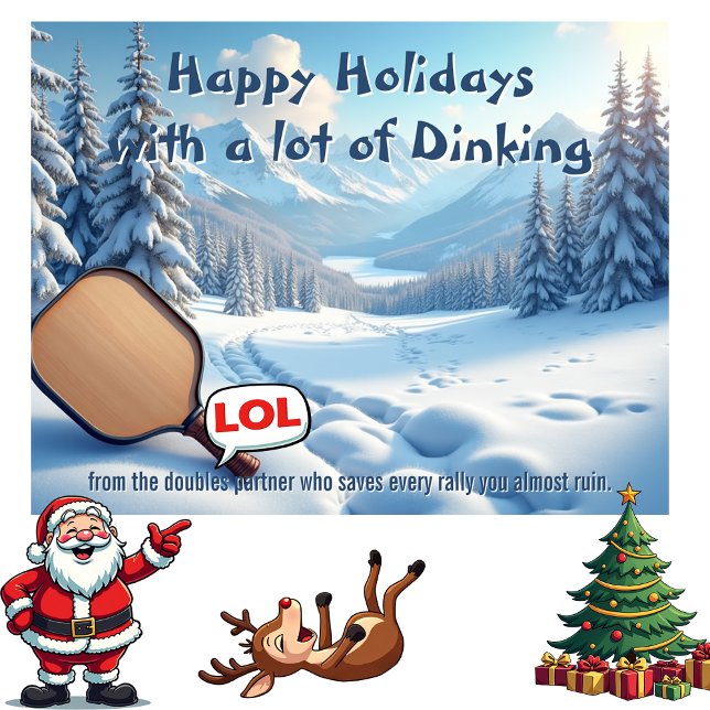 Pickleball🎅Snowball Saves & Paddle Praise Julkort (Pickleball🎅Snowball Saves & Paddle Praise Holiday Card )