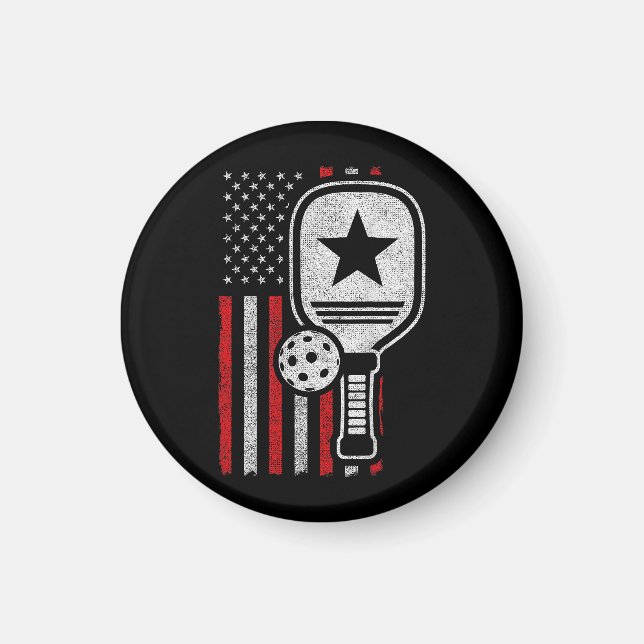 Pickleballspelare - Amerikansk flagga Pickleball - Magnet (Framsidan)