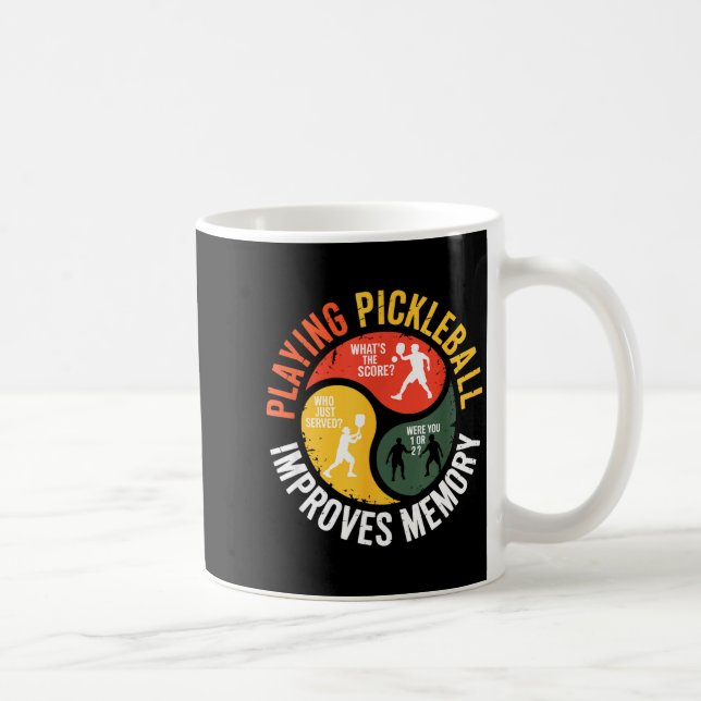 Pickleballspelare minneshumor retro paddel kaffemugg (Höger)