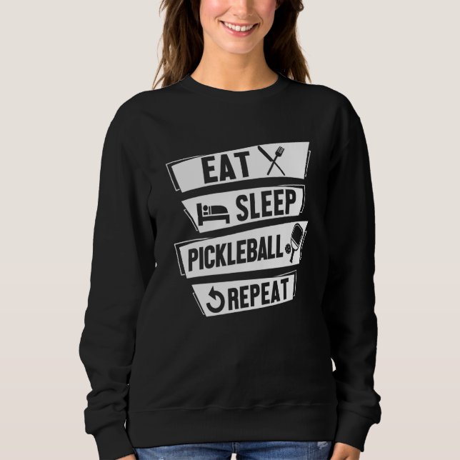 Pickleballspelare Paddle Boll Äta Sova Pickleball T Shirt (Framsida)