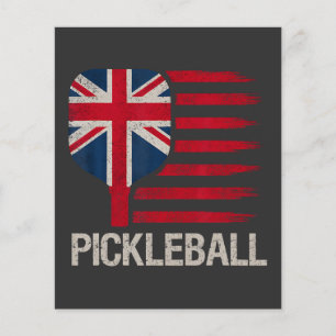 Pickleballspelare Paddle Storbritannien Flagga Flygblad