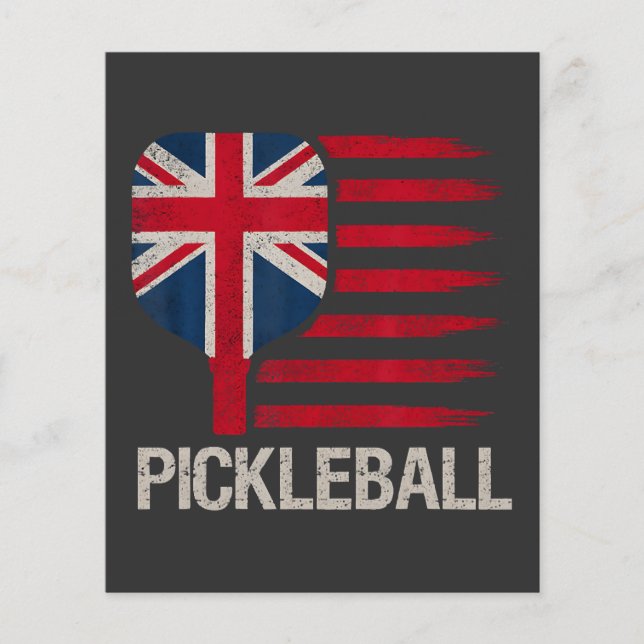 Pickleballspelare Paddle Storbritannien Flagga  Flygblad (Framsidan)