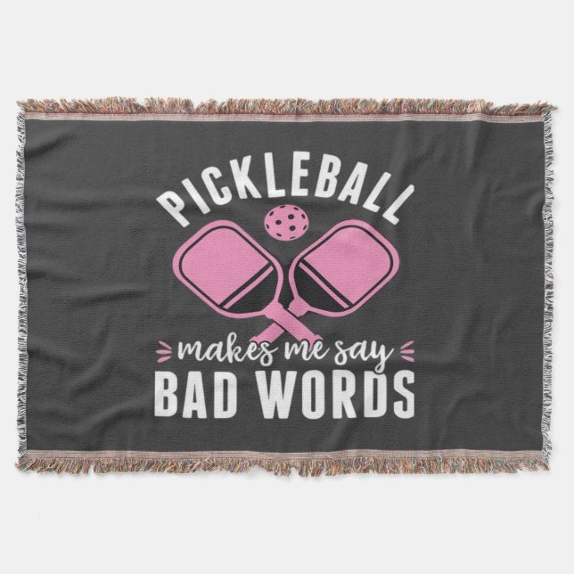 Pickleballspelare Pickleball Får Mig Att Säga Dåli Filt (Framsidan)