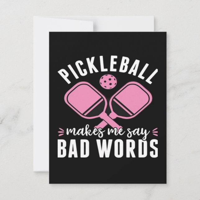 Pickleballspelare Pickleball Får Mig Att Säga Dåli Julkort (Framsida)