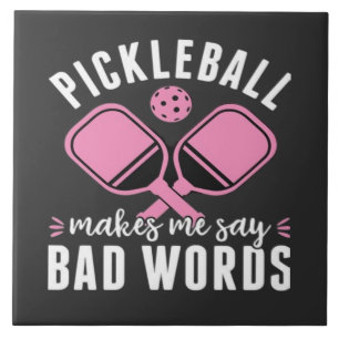Pickleballspelare Pickleball Får Mig Att Säga Dåli Kakelplatta