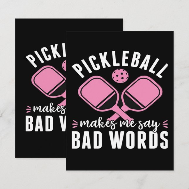 Pickleballspelare Pickleball Får Mig Att Säga Dåli Tilläggskort (Fram/baksida)