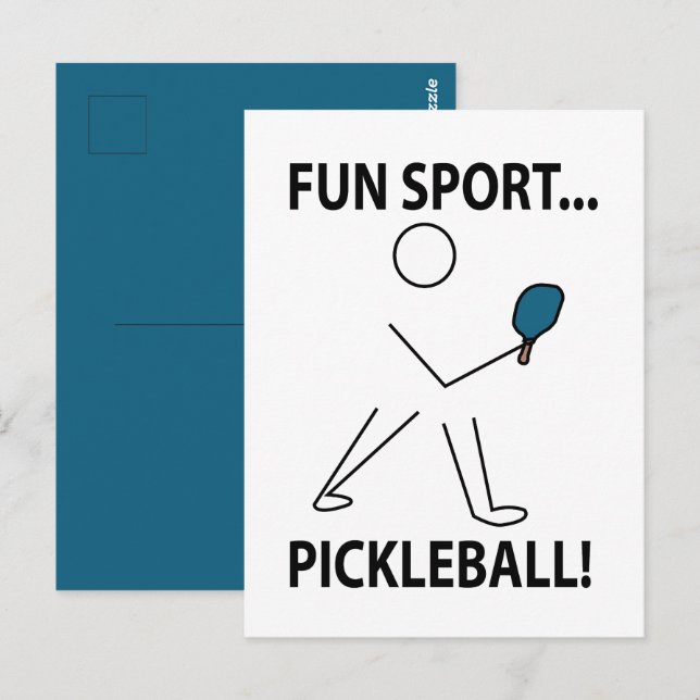 Pickleballspelare Sport Kul Sport Pickleball Vykort (Fram/baksida)