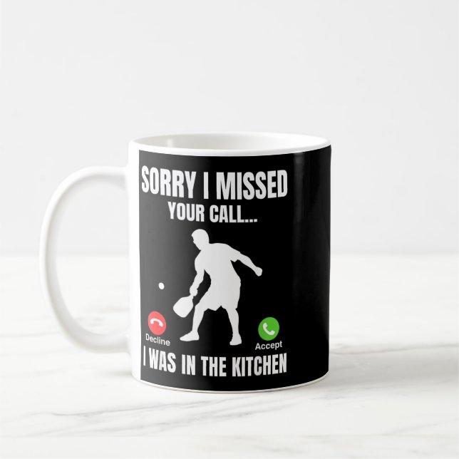 Pickleballspelare Var I Kök Humor Kaffemugg (Vänster)