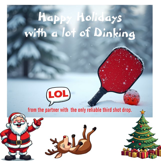 Pickleball🎅Third Shot Drop & Holiday Pop Julkort (Pickleball🎅Third Shot Drop & Holiday Pop)