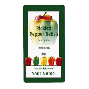 Pickled Pepper Relish Cooks Canning Label Fraktsedel