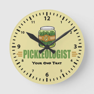 PICKLEOLOGIST Funny Pickle Älskare Rund Klocka