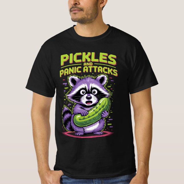 Pickles and Panic Attacks - Raccoon Chaos Edition T Shirt (Framsida)