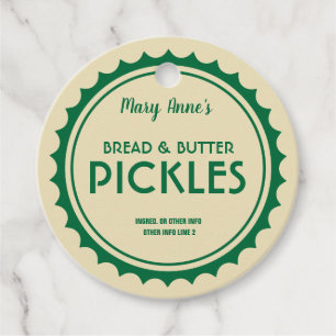 Pickles canning burk etiketterar modern gåvor etiketter