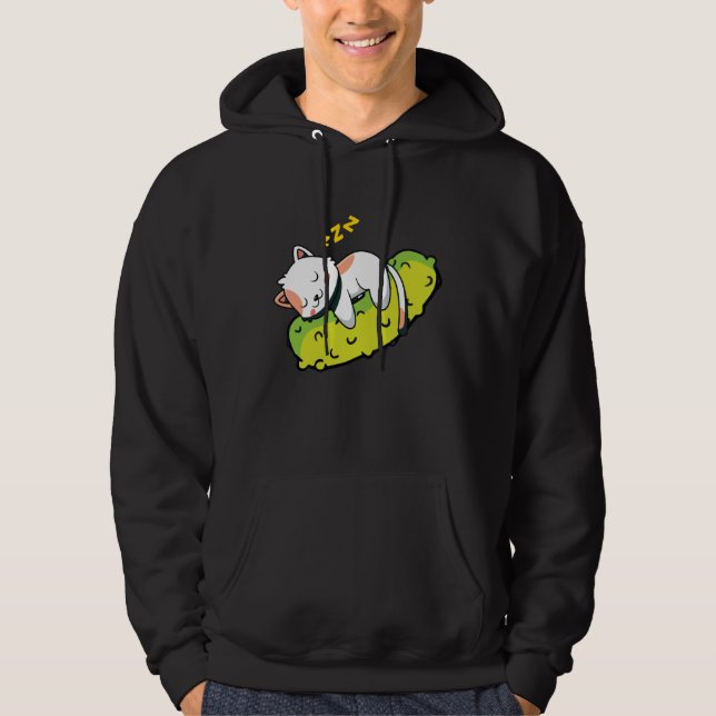 Pickles Cat Cucumber Gherkin Barn Hoodie (Framsida)