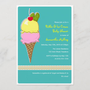 Pickles & Ice Cream Baby Shower, Pojke Inbjudningar