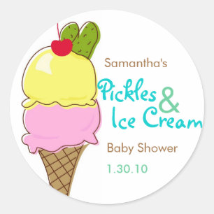 Pickles & Ice Cream, pojkvän Shower Runt Klistermärke