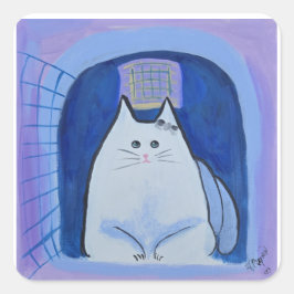 Pickles in her Little House Fyrkantigt Klistermärke