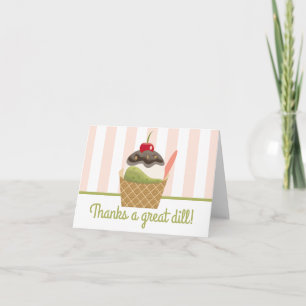 Pickles och Ice Cream Baby Shower Tack Kort
