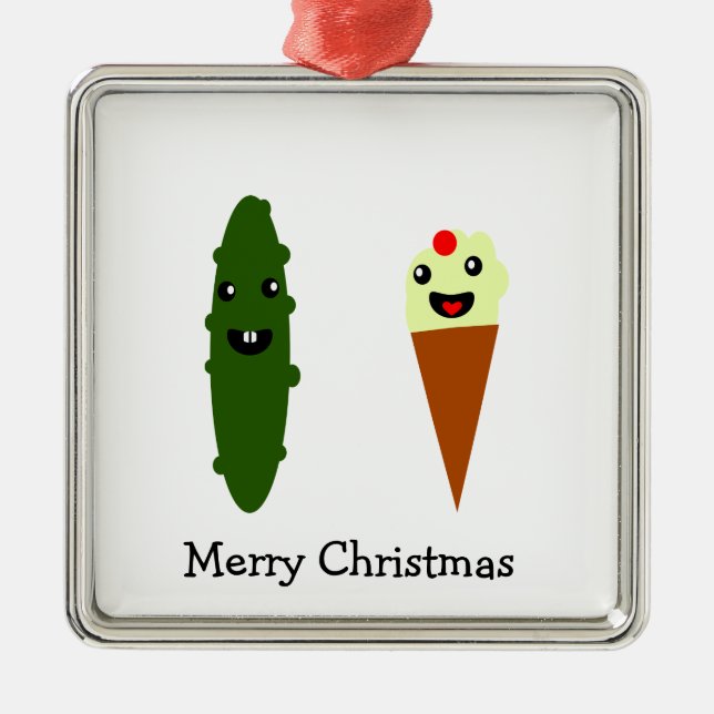 Pickles och Ice Cream God jul Julgransprydnad Metall (Framsidan)
