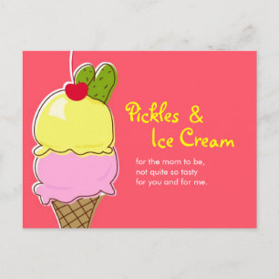 Pickles och Ice Cream Postcard-inbjudningar Inbjudan Vykort