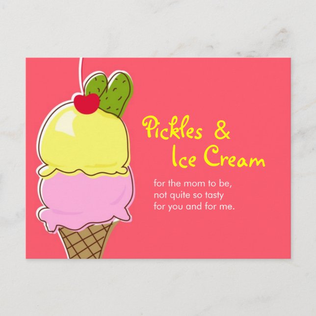 Pickles och Ice Cream Postcard-inbjudningar Inbjudan Vykort (Framsida)