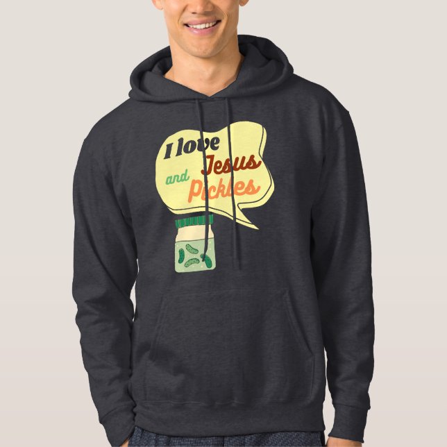 Pickles och Jesus Religiösa Hoodie (Framsida)