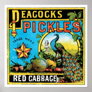 Pickles Red Cabbage Label Poster