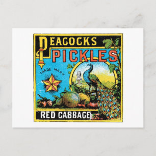 Pickles Red Cabbage Label Vykort