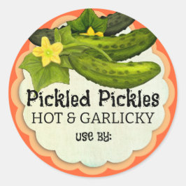 Pickling-pickle-betad gurkburk runt klistermärke